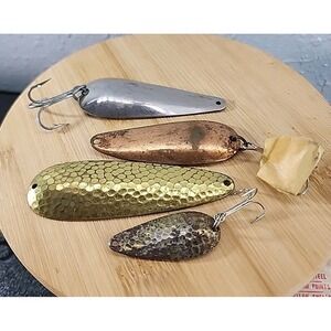 4 Spoon Spinner Vintage‎ Fishing Lure Old